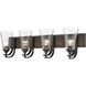 Natalie 4 Light 32 inch Rubbed Bronze Bathroom Vanity Light Wall Light